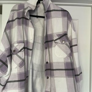 Plaid Shacket, thick material, 3X